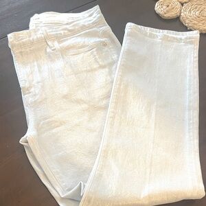 Frame Denim Metallic Silver Jeans